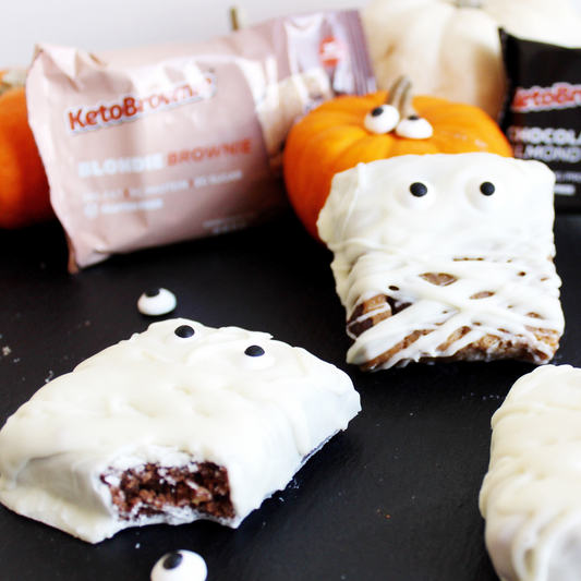 KetoBrownie Halloween Mummies