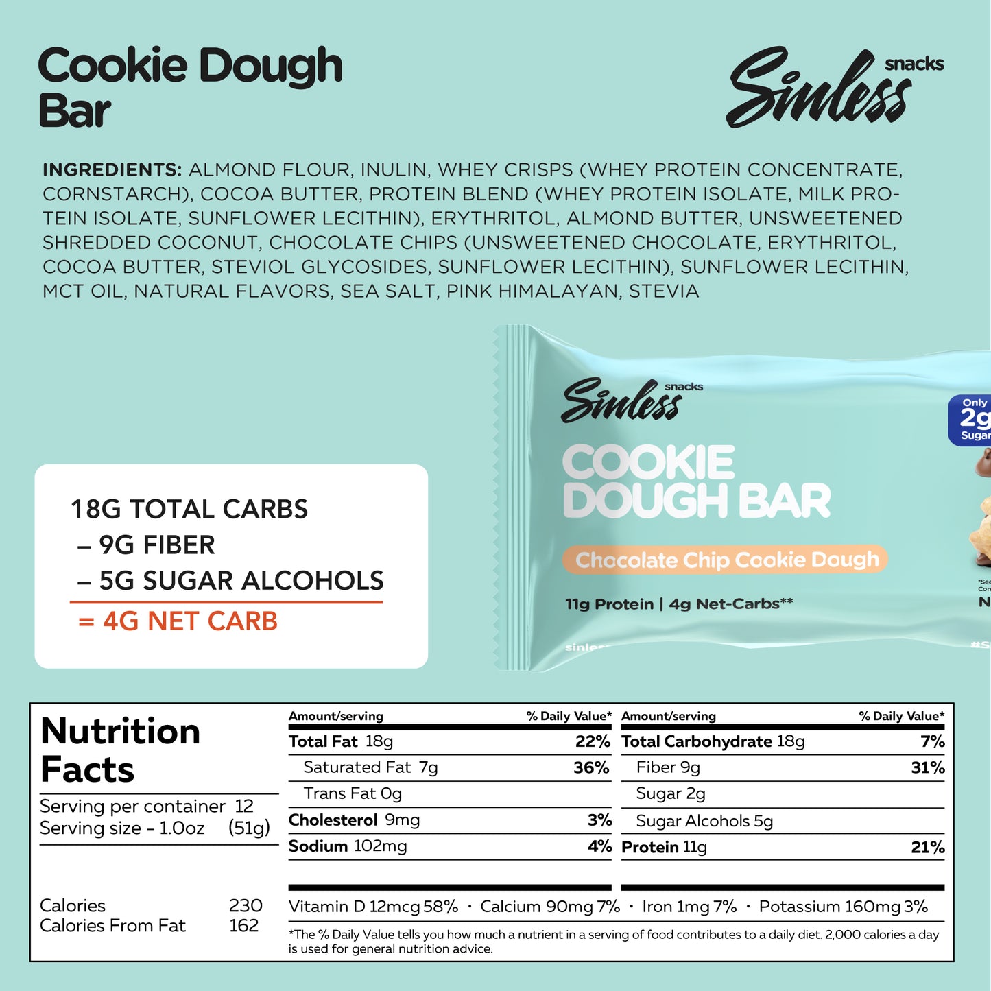 Chocolate Chip Cookie Dough Bar